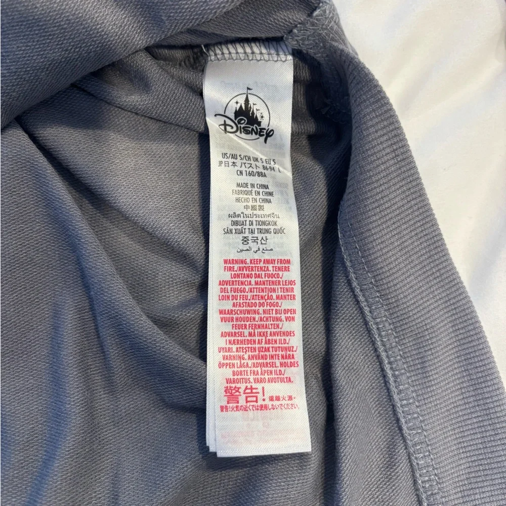 Disney Gray Magic Kingdom Castle Graphic Lightweight Crewneck Sweatshirt - Picture 6 of 12